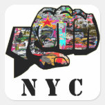 Custom graffiti fist square stickers