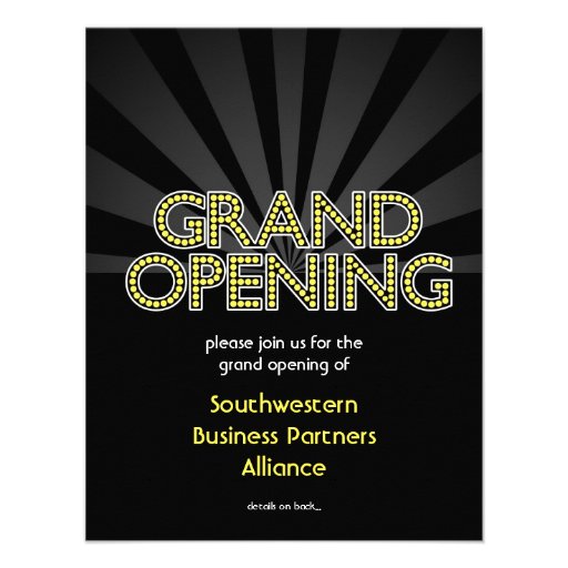 Custom Grand Opening Invitation, City Lights