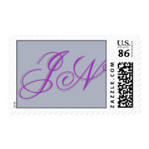 Custom grape and charcoal gray monogram stamps