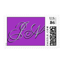 Custom grape and charcoal gray monogram stamps
