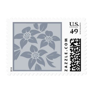 Custom Gray Floral Wedding Postage Stamp Stamps