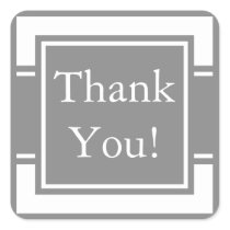 Custom Gray Thank You Sticker and Favor Label