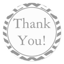 Custom Gray Thank You Sticker and Favor Label