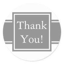 Custom Gray Thank You Sticker and Favor Label