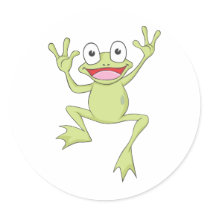 Custom Green Jumping Frog Sticker