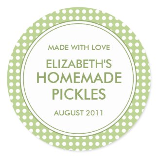 Personalized Stickers on Custom Green Polka Dot Canning Stickers   Labels Sticker