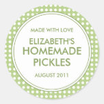 Custom Green Polka Dot Canning Stickers / Labels