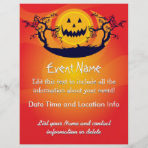 Custom Halloween Spooky Moon Flyer Design