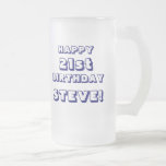 Custom Happy 21st Birthday Frosted Beer Mug