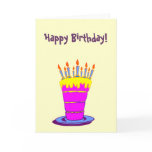Custom Happy Birthday Giant Pink Cake Card