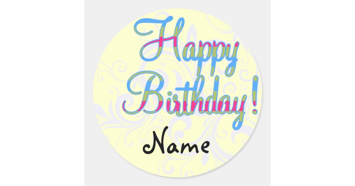 Custom Happy Birthday Stickers