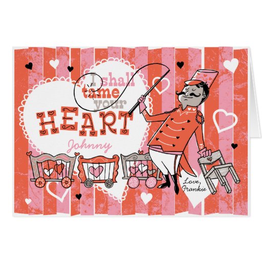 CUSTOM Heart Tamer Retro Valentine Card