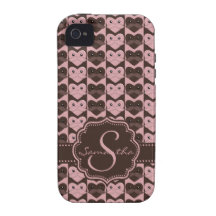 Custom Heart with Moustache   iPhone 4/4S Case