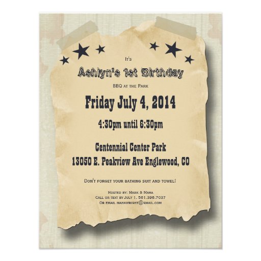 Custom Hipster Fourth Of July Celebration Invite