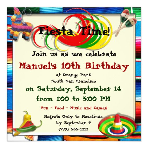 Custom Hispanic Birthday Party Invitations