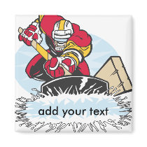 Custom Hockey Player Refrigerator Magnet