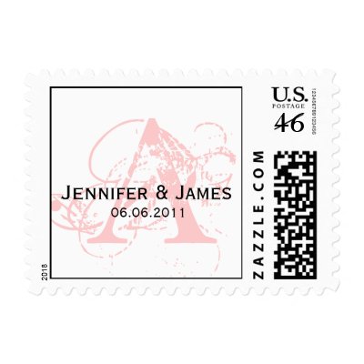 Custom Initial Names Date Wedding Postage