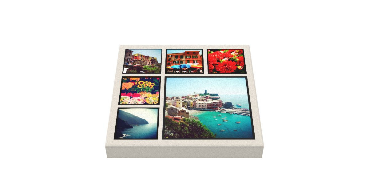 Custom Instagram Photo Collage Wrapped Canvas Art Zazzle