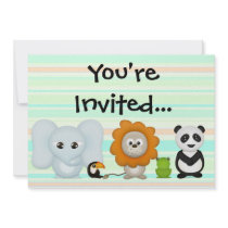 Custom Invitation, Cute Animals for Baby or Kids.. by cutencomfy Custom Invitation, Cute Animals for Baby or Kids..