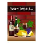 Custom Invitation, Wine and Cheese Table Scene invitations