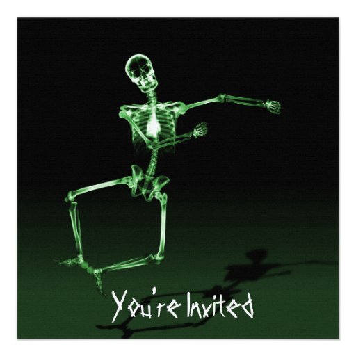CUSTOM INVITES - X-Ray Skeleton Joy Leap - Green