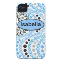 Custom Iphone 4/4s case-mate case blue flowers Case-mate Iphone 4 Cases