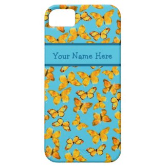 Custom iPhone 5 Case, Butterflies on Sky Blue