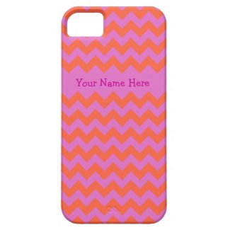 Custom iPhone 5 Case-Mate Pink and Orange Chevrons