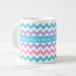 Custom Jumbo Coffee Mug, Multicolor Chevrons Extra Large Mugs