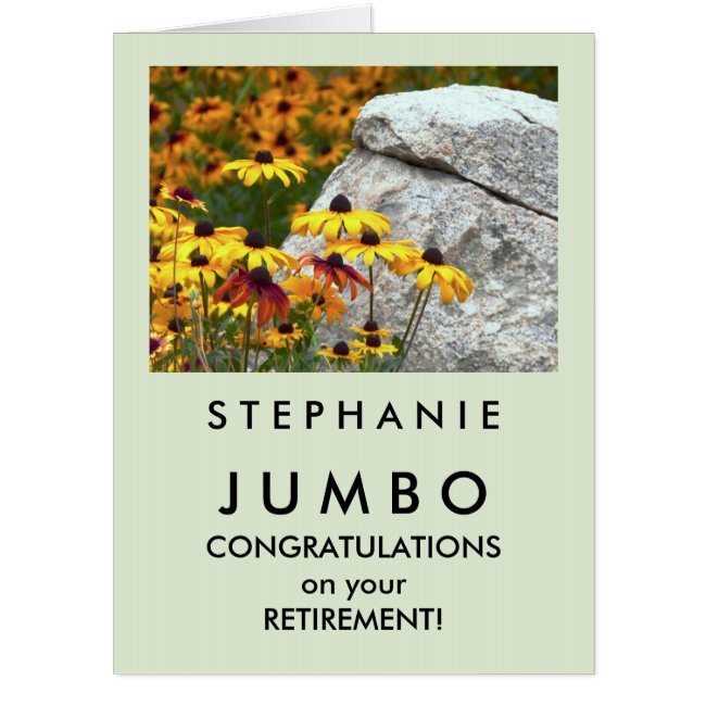 Custom JUMBO HUGE Yellow Flowers Retirement Card