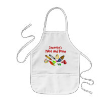 Custom Kids Paint Draw Arts and Crafts Kids Smock Aprons