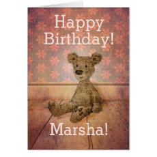 Custom Kid's Teddy Bear Happy Birthday Card