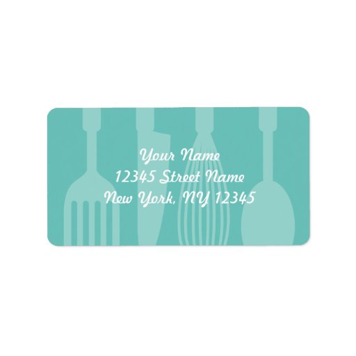 Custom kitchen cooking utensils address labels Zazzle