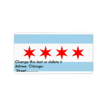 Custom Label with Flag of Chicago, U.S.A. labels