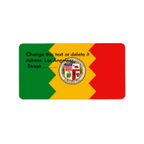 Custom Label with Flag of Los Angeles, U.S.A. labels