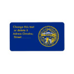 Custom Label with Flag of Nebraska, U.S.A.