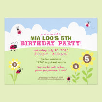 :custom: Ladybug/Sunflower Birthday Party Invite invitations