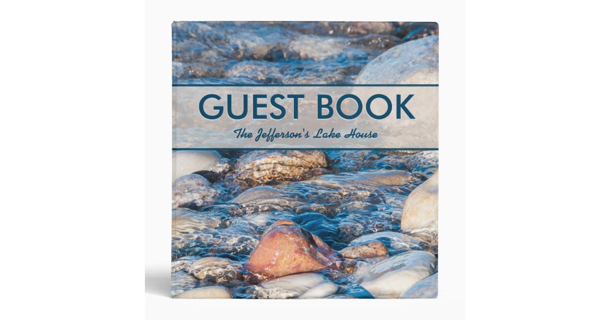 Custom Lake House Guest Book 3 Ring Binder Zazzle