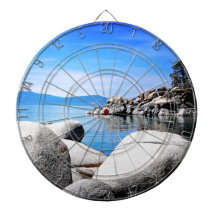 Custom Lake Tahoe Sand Harbor Photograph Dartboard With Darts