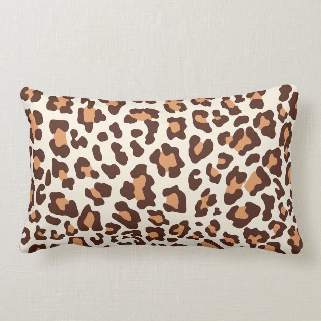 Custom Leopard Brown, Tan, Cream Lumbar Pillow