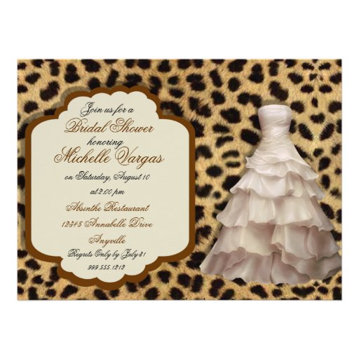 Custom Leopard Print Bridal Shower Invitations