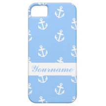 Custom Light Blue Anchor iPhone 5 Cover