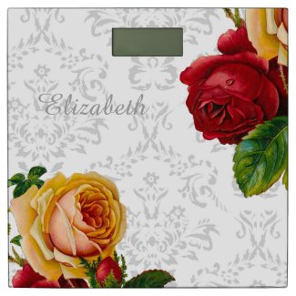 Custom Light Gray Damask and Floral
