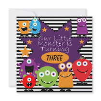 Custom Little Monster Birthday Invites