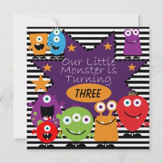 Custom Little Monster Birthday Invites