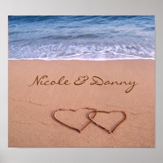 Custom Love on the Beach Poster print