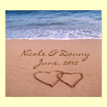 Custom Love on the Beach Poster with date posters