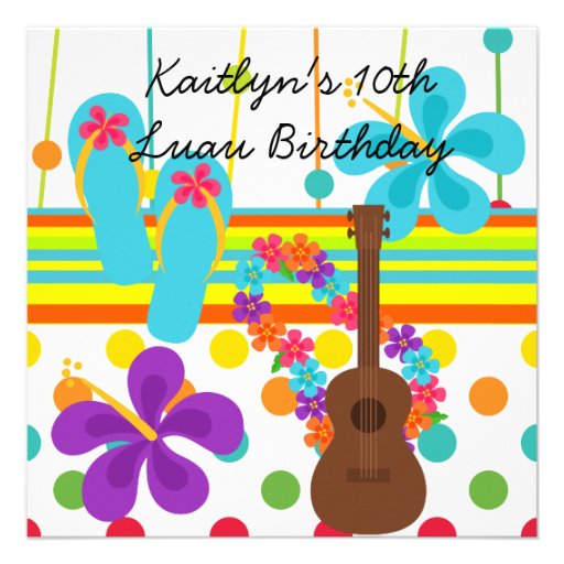 Custom Luau Birthday Invitation (front side)
