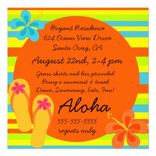 Custom Luau Birthday Invitation