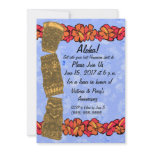 Custom Luau Tiki & Hibiscus Flower Design - invitations